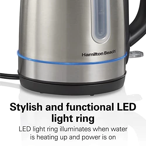 Electric Tea Kettle with LED Light Ring — Kettles & Tea Machines, Hamilton Beach
