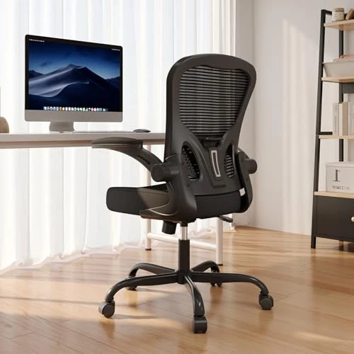 Ergonomic High Back Mesh Desk Chair with Flip-Up Armrests — Desk Chairs, Synorla