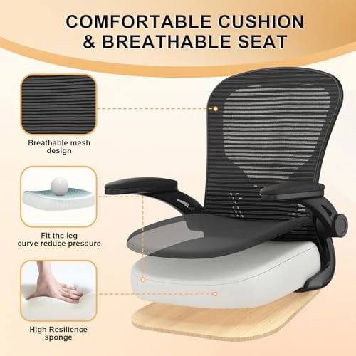 Ergonomic High Back Mesh Desk Chair with Flip-Up Armrests — Desk Chairs, Synorla