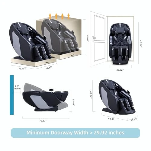 Full Body Massage Chair with Zero Gravity, Extendable Footrest, SL Track, 15 Modes, AI Voice Control, Yoga Stretch, Foot... — Beds & Tables, MassaMAX