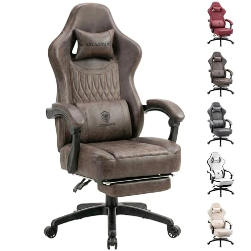 Gaming Chair with Footrest, Massage Lumbar Support, and Pocket Spring Cushion — Gaming Chairs, Dowinx