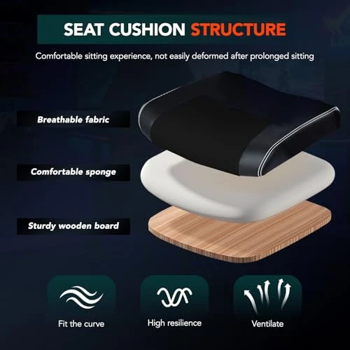 Gaming Chair with Massage, Ergonomic Office Desk Chair, Adjustable Lumbar Support & Headrest, Computer Task Chair, 360°... — Desk Chairs, BestOffice