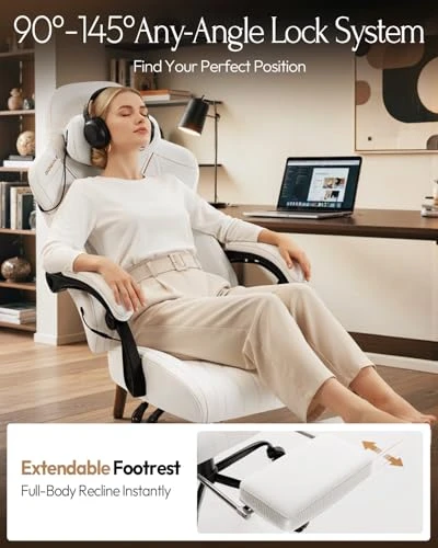 Gaming Chair with Shiatsu Neck Massager and Lumbar Support — Gaming Chairs, Dowinx