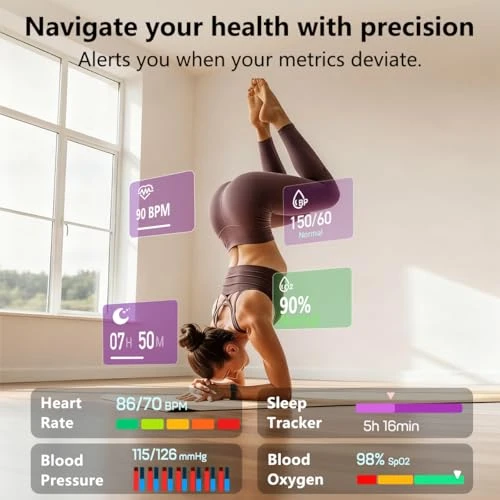 Health Fitness Tracker with Blood Oxygen Monitor, Heart Rate, Blood Pressure, and Sleep Tracking — Smartwatches, MorePro