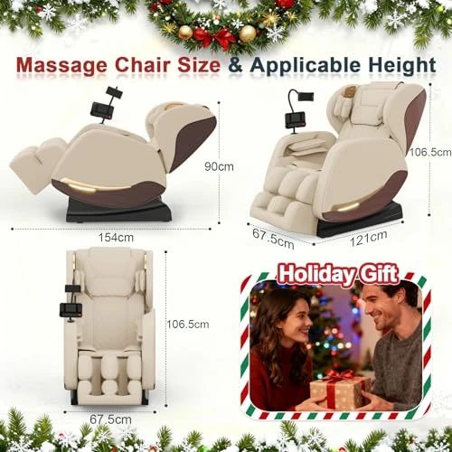 Massage Chair Recliner with Zero Gravity, Full Body Massage, Heating, and Bluetooth — Massage Equipment, yewglen