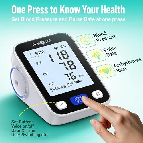 Upper Arm Blood Pressure Monitor with Wide Range Cuff — Blood Pressure Monitors, runstar