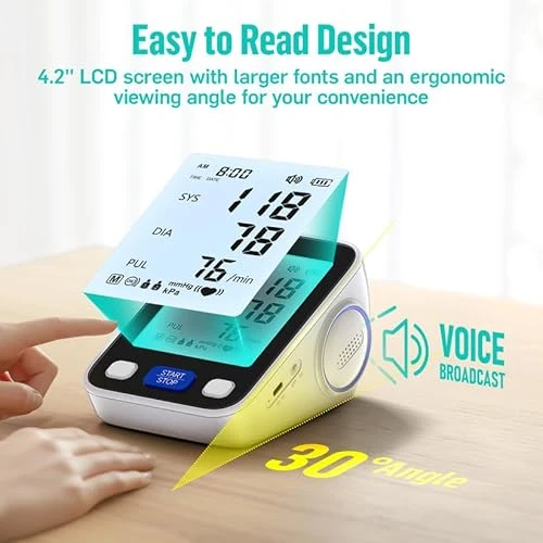 Upper Arm Blood Pressure Monitor with Wide Range Cuff — Blood Pressure Monitors, runstar