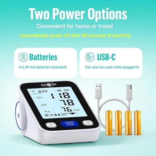 Upper Arm Blood Pressure Monitor with Wide Range Cuff — Blood Pressure Monitors, runstar