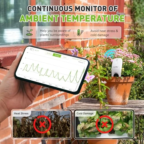 3-in-1 APP Remote Monitoring WiFi Soil Moisture Meter for Plants Indoor/Outdoor — Hygrometers, RainPoint