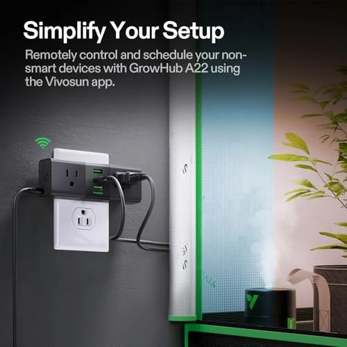 GrowHub Outlet Controller with Temperature and Humidity Sensor Probe — Outlet Switches, VIVOSUN