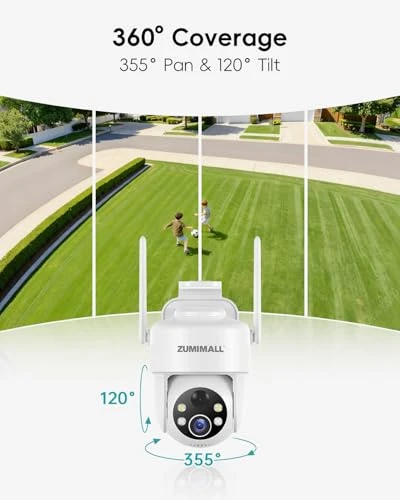 Solar Security Camera Wireless Outdoor — Dome Surveillance Cameras, ZUMIMALL