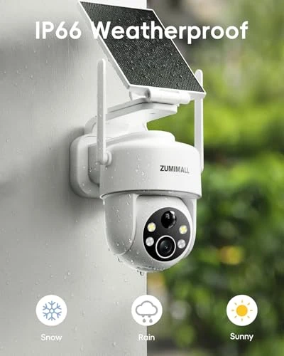 Solar Security Camera Wireless Outdoor — Dome Surveillance Cameras, ZUMIMALL