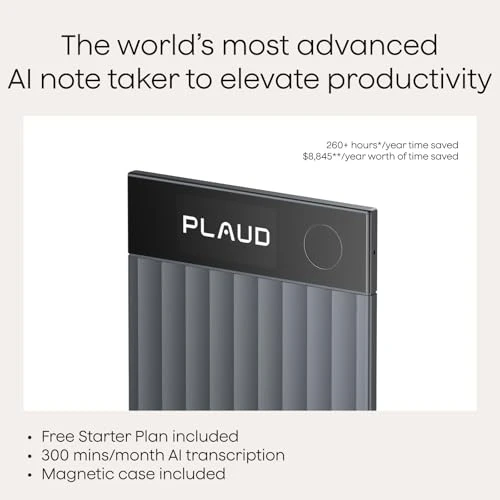 AI Voice Recorder with Transcription and Summarization — Voice Recognition & Productivity Software, Plaud