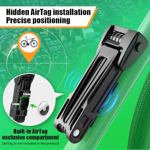 Bike Lock with Apple AirTag Holder — Chain, RBRL