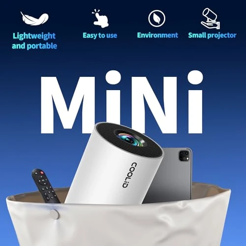 Mini Projector with Auto Keystone and 180° Rotation — Home Theater Projectors, coolid