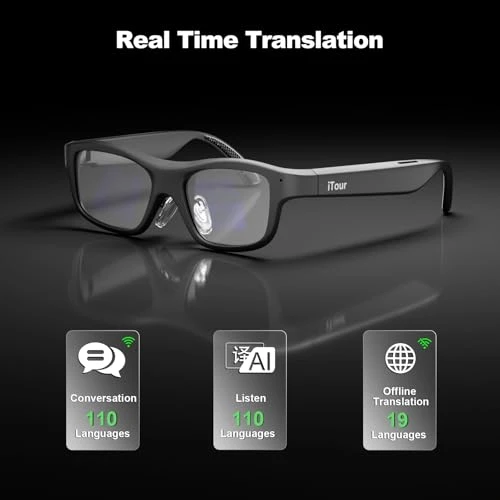 Smart AR Glasses with Real-Time Translation — Smart Glasses, iTour