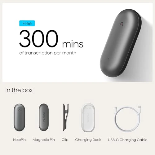 Voice Recorder with AI Notetaker and Transcription — Portable Audio Recorders, Plaud