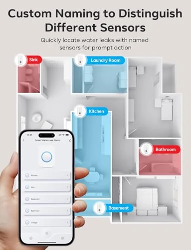 Water Leak Detectors 5 Pack — Water Leak Detection Systems, Maxcio