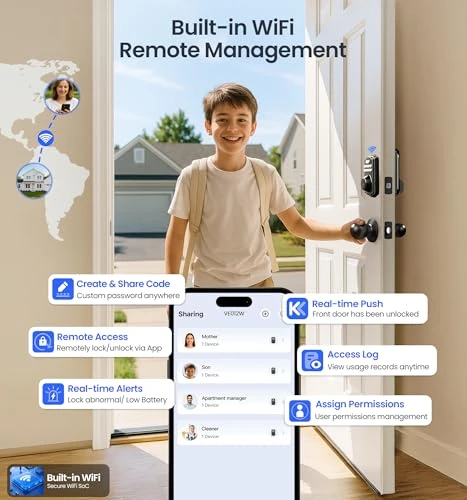 Built-in WiFi Fingerprint Smart Lock — Deadbolts, Veise