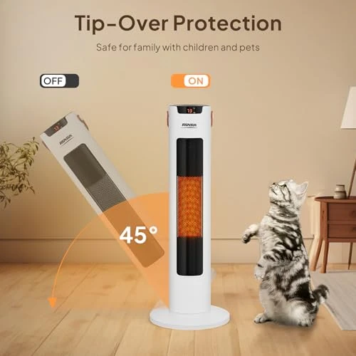 Electric Space Heater with Remote and App Control — Portable Heating Solutions, ROVSUN