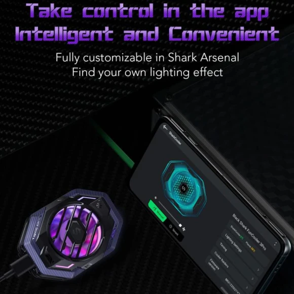 Fun-Cooler 3 Pro 20W Semiconductor Cooling Back Clip Phone Radiator — Cooling Pads & Fans, Black Shark