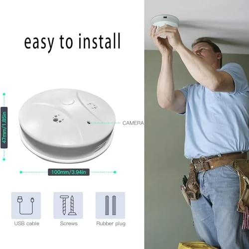 Hidden Camera Smoke Detector — Covert Surveillance, DWKINPING