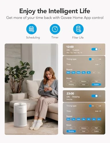 Smart Air Purifier for Large Rooms — Activated Carbon Air Purifiers, GoveeLife