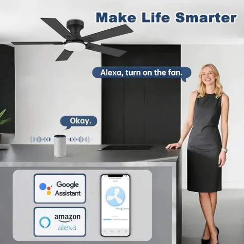 Smart Low Profile Ceiling Fan with Lights — Ceiling Fans, cumilo