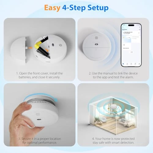 Smoke Detector with WiFi — Smoke & CO Detectors, Evjeal