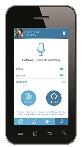 WiFi Home Audio Speaker with Amazon Alexa Voice Service, Stream Music, Built-in Intercom, Sync up to 8 Speakers — Whole-Home Audio Systems, Jam Audio