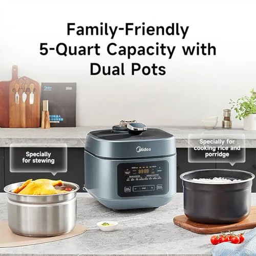 8-in-1 Electric Pressure Cooker with Dual Pots — Electric Pressure Cookers, Midea