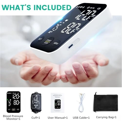 Blood Pressure Monitor Upper Arm Monitors for Home Use BP Machine Sphygmomanometer with 2x120 Reading Memory Adjustable... — Blood Pressure Monitors, Oklar