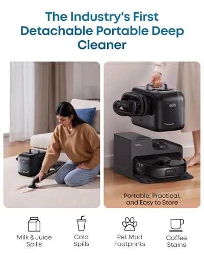 Robot Vacuum and Mop Combo with Detachable Carpet Cleaner — Smart Cleaning Robots, eufy