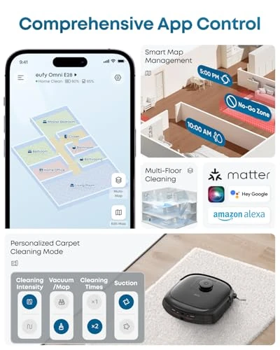 Robot Vacuum and Mop Combo with Detachable Carpet Cleaner — Smart Cleaning Robots, eufy