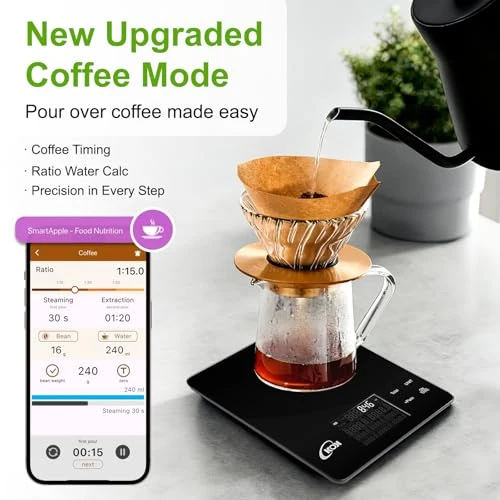 Smart Food Scale with Nutritional Calculator and Coffee Timer — Weight Management Tools, KOK