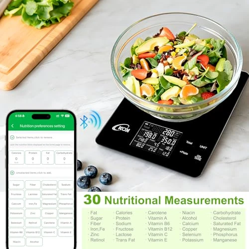 Smart Food Scale with Nutritional Calculator and Coffee Timer — Weight Management Tools, KOK