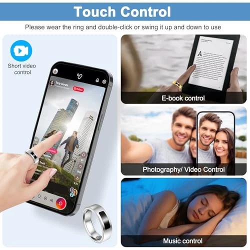 Smart Health Ring with Vibration Alert and Touch Control — Smart Rings, uaue
