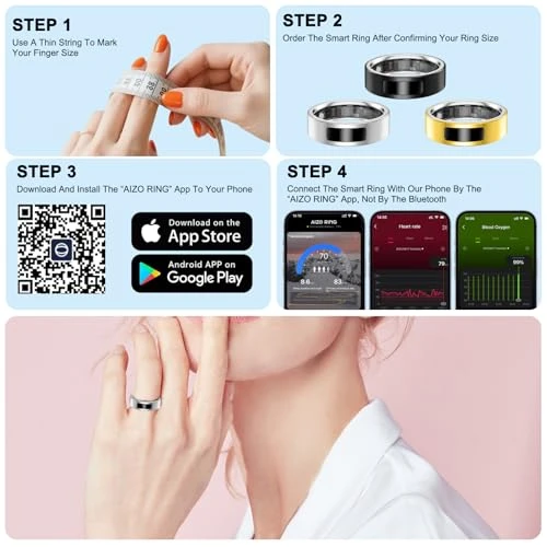Smart Health Ring with Vibration Alert and Touch Control — Smart Rings, uaue
