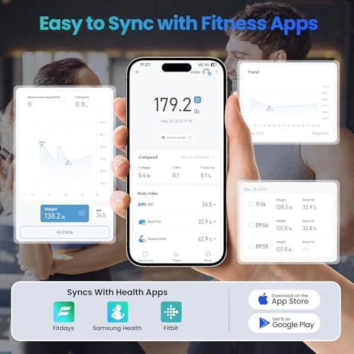 Smart Scale for Body Weight, BMI, Body Fat, Muscle Mass — Weight Management Tools, YINOLIFE