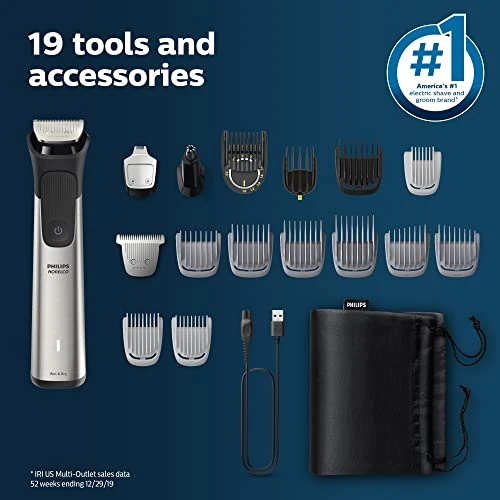 All-in-One Trimmer, Beard Trimmer and Hair Clipper, 19-Piece Men's Grooming Kit — Body Groomers, Norelco