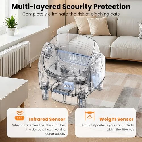 Automatic Self-Cleaning Litter Box with Raised Step, Open Top, and Smart App Control — Waste Bins, HALKYDY