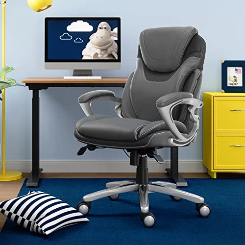 Executive Office Chair with Ergonomic Support and Adjustable Features — Desk Chairs, Serta