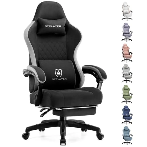Gaming Chair with Pocket Spring Cushion, Linkage Armrests, and Footrest — Desk Chairs, GTPLAYER