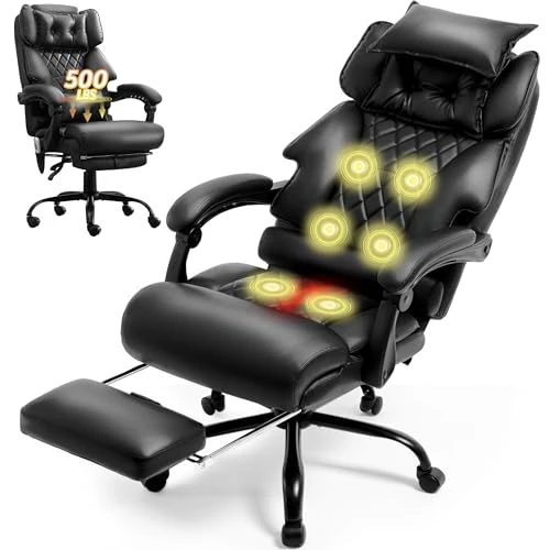 Massage Office Chair with Foot Rest — Desk Chairs, BLISNEST