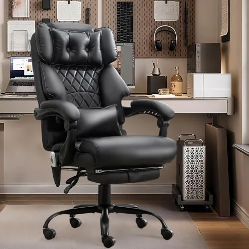 Massage Office Chair with Foot Rest — Desk Chairs, BLISNEST