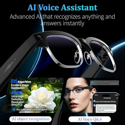 AI Smart Glasses with 8MP Camera, 4K Video, Bluetooth Audio, and Photochromic Lenses — Smart Glasses, KWENRUN