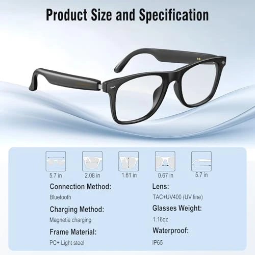 AI Smart Glasses with Chat GPT, Translation, Music Playback, and Hands-Free Calls — Smart Glasses, Giwbeiv