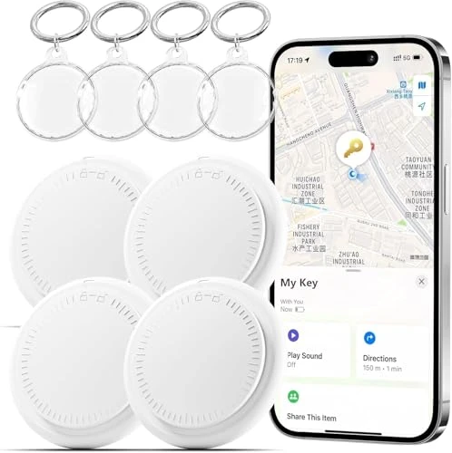 Bluetooth Tracker Tags 4 Pack with Waterproof Keyrings — Item Locators, LAOLASEED