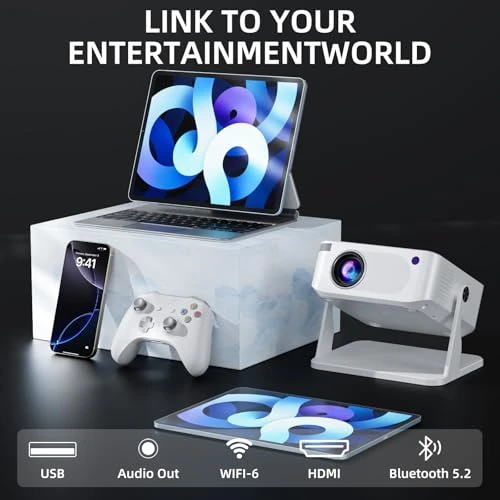 Mini Projector with WiFi 6 and Bluetooth 5.2 — Home Theater Projectors, Phigeek