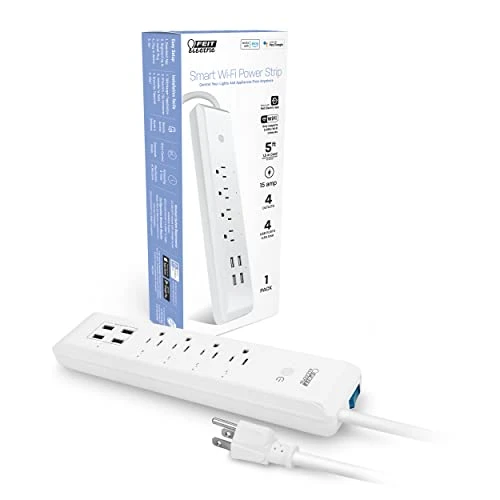 Smart Power Strip with Voice Control and App Scheduling — Power Solutions & Surge Protection, Feit Electric